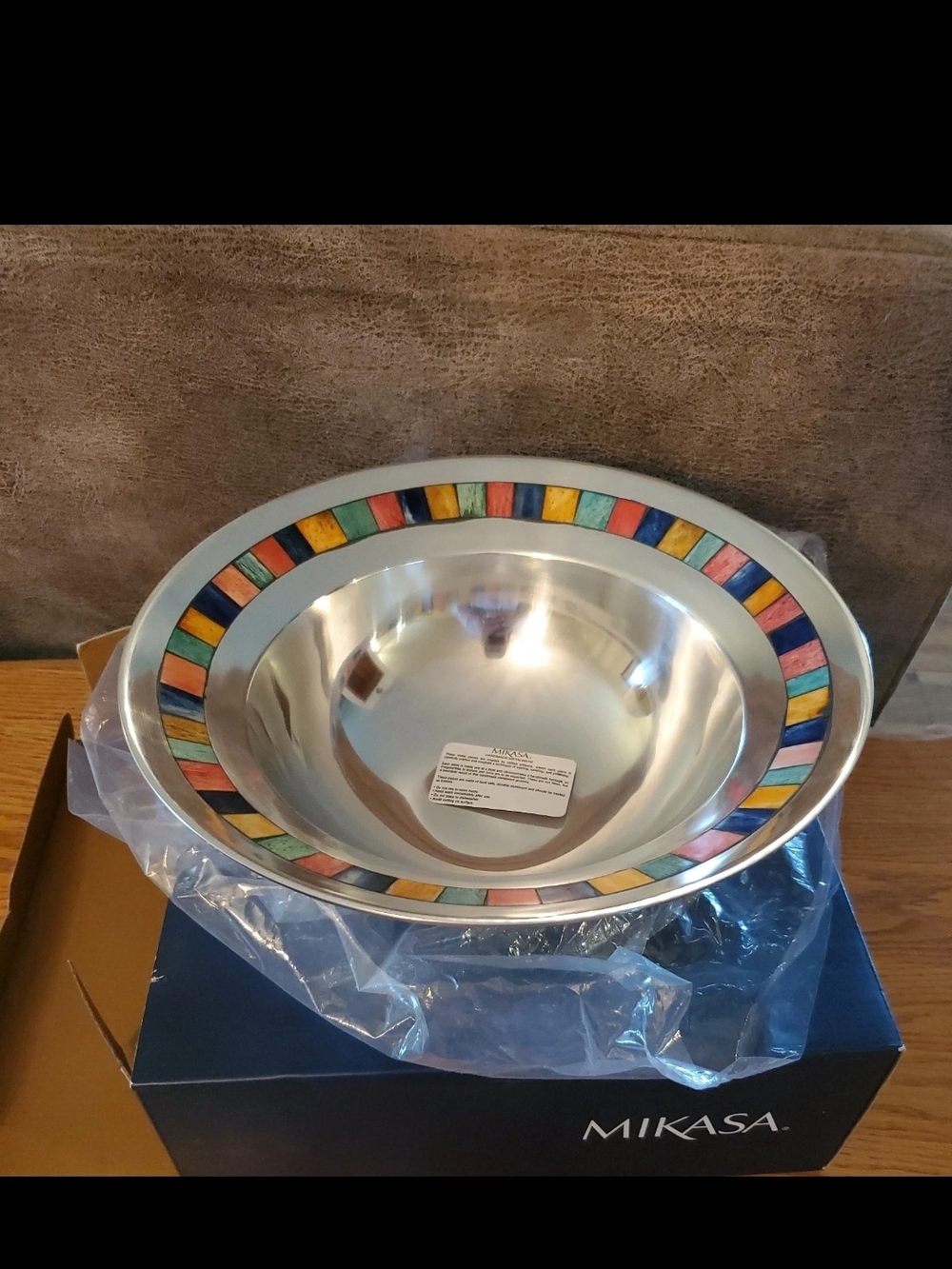 Mikasa Multicolor Accent Stainless Steel Serving Bowl